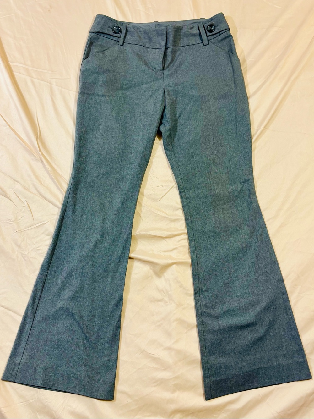 The Limited Cassidy Fit Grey Flare Dress Pants Size 6 Long 6L Wide Waist Trouser